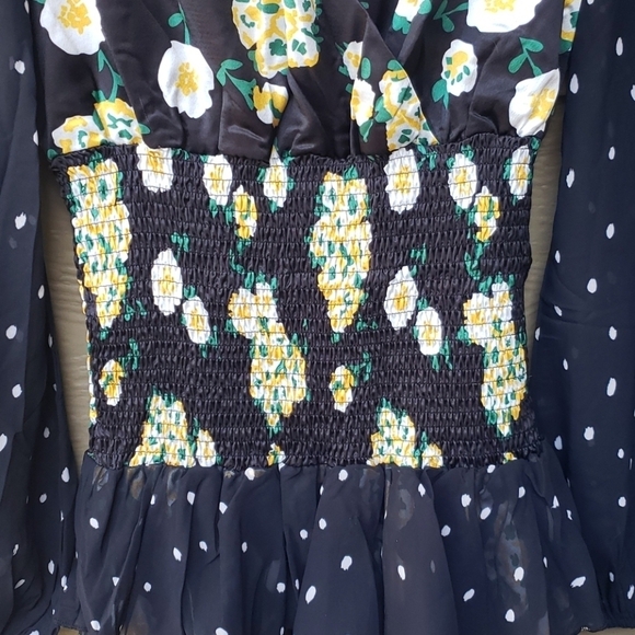 Foxiedox Anemone Smocked Mixed Print Mini Dress - Picture 7 of 15